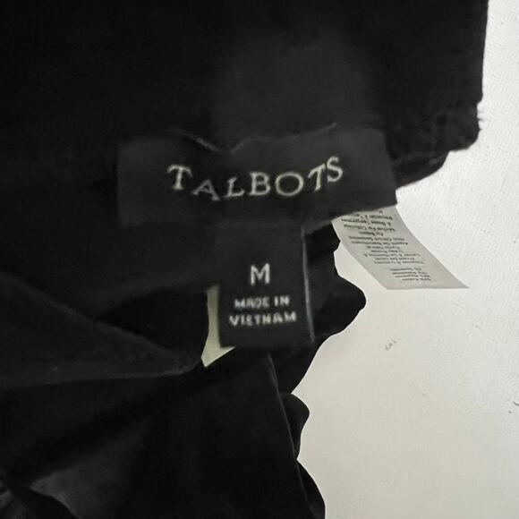 Talbots Black Velour Pull on Pants Stretch Leggings Women Size Medium NEW - Picture 8 of 10
